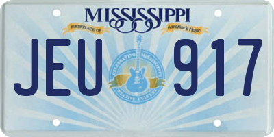 MS license plate JEU917