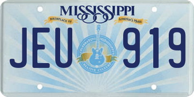MS license plate JEU919