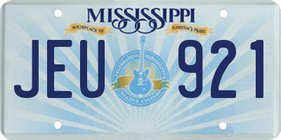 MS license plate JEU921