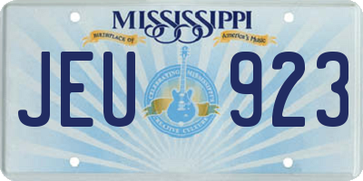 MS license plate JEU923