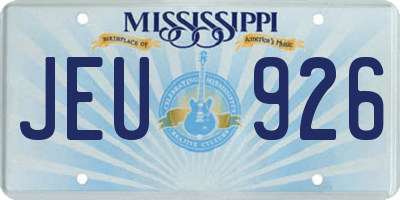 MS license plate JEU926