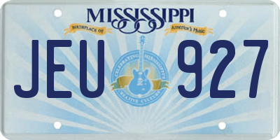 MS license plate JEU927