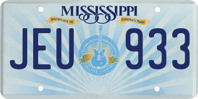 MS license plate JEU933