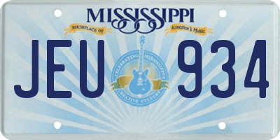 MS license plate JEU934
