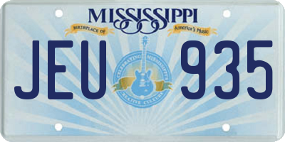MS license plate JEU935