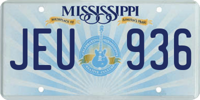 MS license plate JEU936
