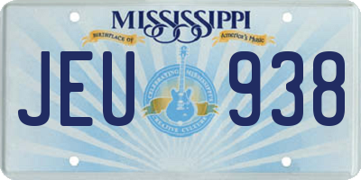 MS license plate JEU938