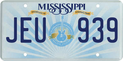 MS license plate JEU939