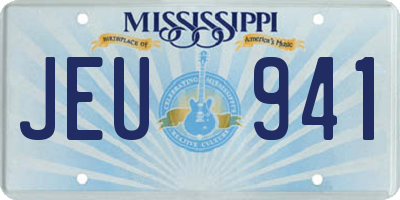 MS license plate JEU941