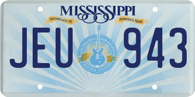 MS license plate JEU943