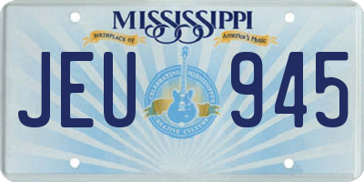 MS license plate JEU945