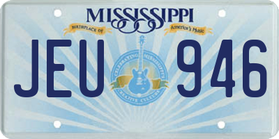 MS license plate JEU946