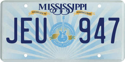 MS license plate JEU947