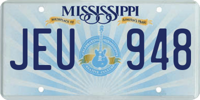 MS license plate JEU948