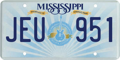 MS license plate JEU951