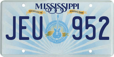 MS license plate JEU952