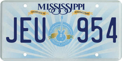 MS license plate JEU954