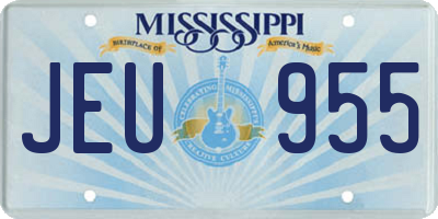 MS license plate JEU955