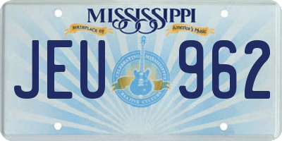 MS license plate JEU962
