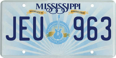 MS license plate JEU963