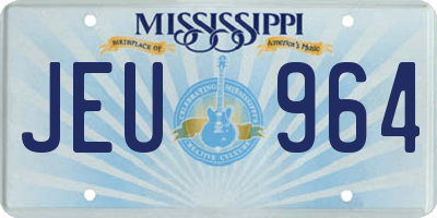 MS license plate JEU964