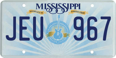 MS license plate JEU967