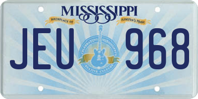 MS license plate JEU968