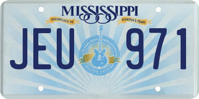 MS license plate JEU971
