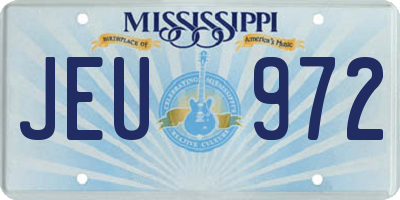 MS license plate JEU972