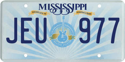 MS license plate JEU977