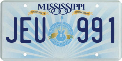 MS license plate JEU991