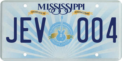 MS license plate JEV004