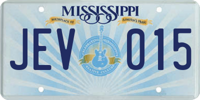 MS license plate JEV015