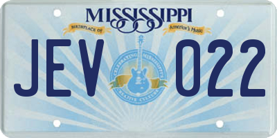 MS license plate JEV022