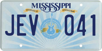 MS license plate JEV041