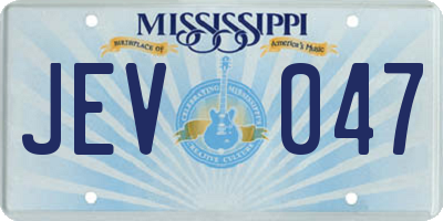 MS license plate JEV047