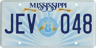 MS license plate JEV048