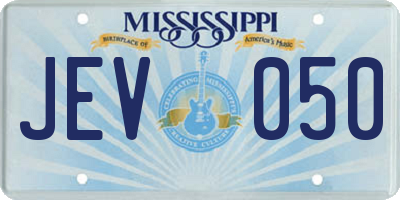 MS license plate JEV050