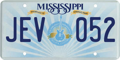 MS license plate JEV052
