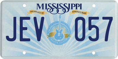 MS license plate JEV057