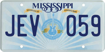 MS license plate JEV059