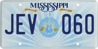 MS license plate JEV060