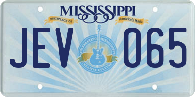MS license plate JEV065