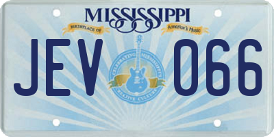 MS license plate JEV066