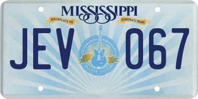 MS license plate JEV067