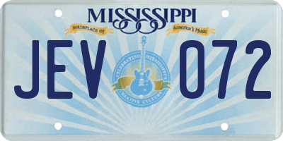 MS license plate JEV072