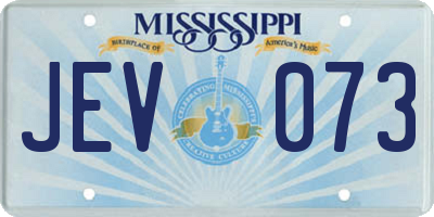 MS license plate JEV073