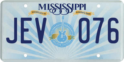 MS license plate JEV076