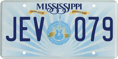 MS license plate JEV079