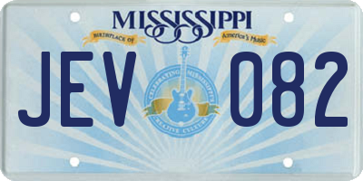 MS license plate JEV082